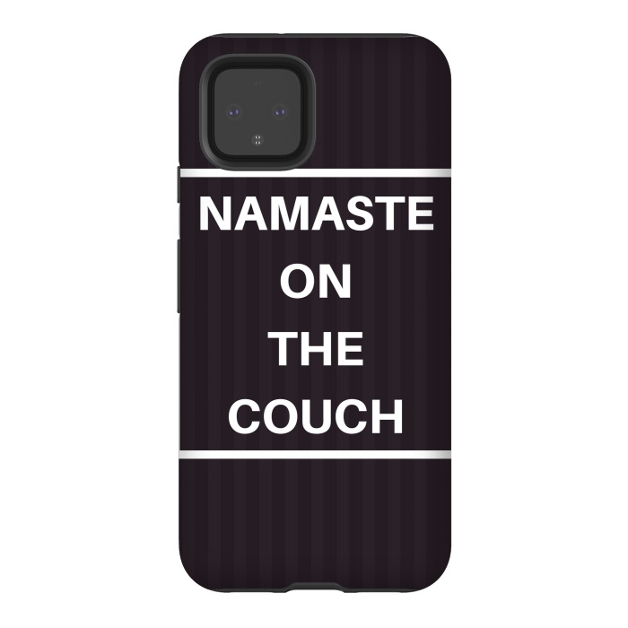 Pixel 4 StrongFit namaste on the couch by MALLIKA