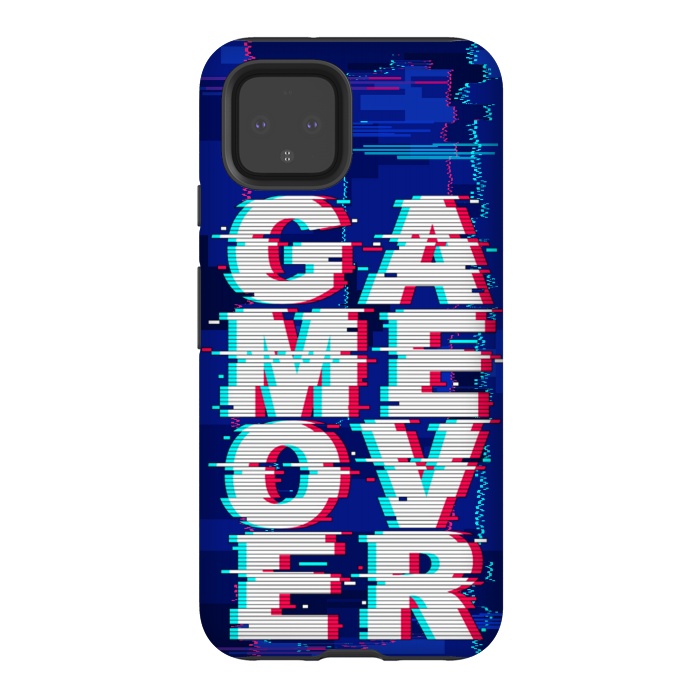 Pixel 4 StrongFit Game Over Glitch Text Distorted by BluedarkArt