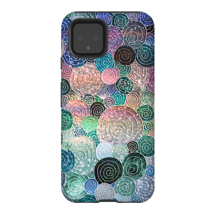 Pixel 4 StrongFit Multicolor Trendy Dots and Circles  by  Utart