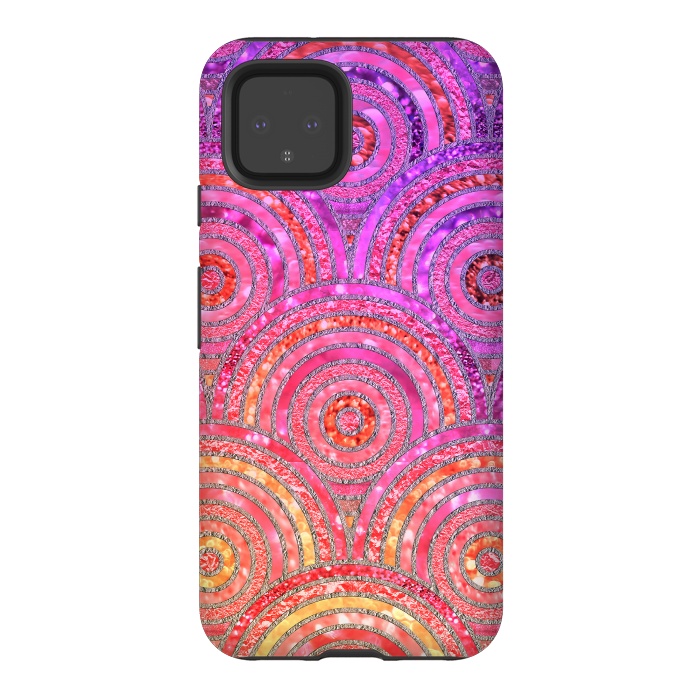 Pixel 4 StrongFit Multicolor Pink Gold Circles  by  Utart