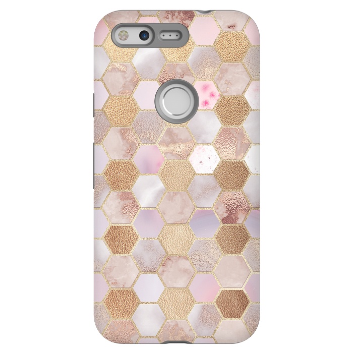 Pixel StrongFit Rose Gold Copper Honeycomb Pattern by  Utart