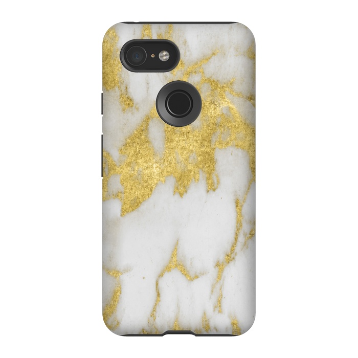 Pixel 3 StrongFit Gold marble by haroulita