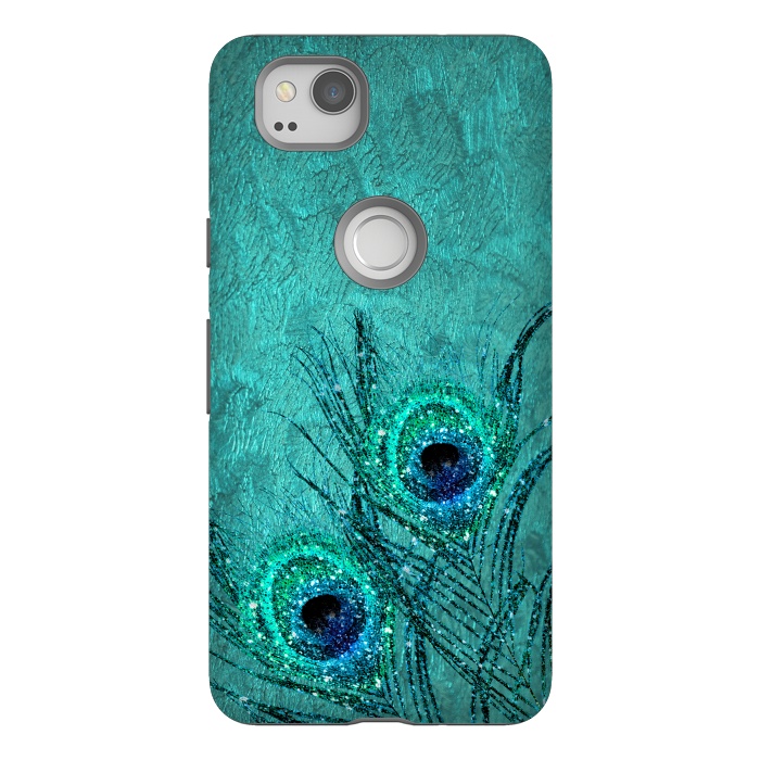 Pixel 2 StrongFit Peacock Sparkle Feathers by  Utart