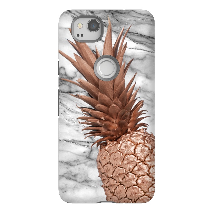 Pixel 2 StrongFit Rose Gold Pineapple on Marble by  Utart