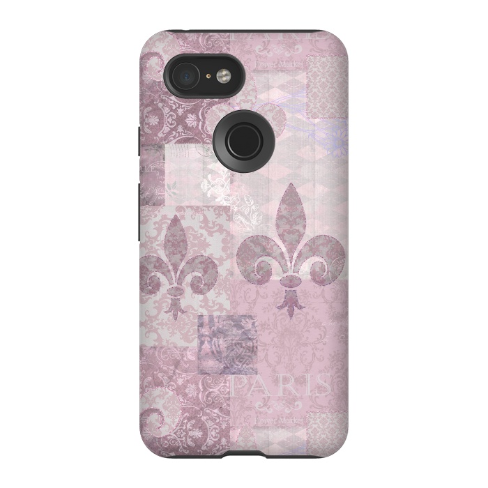 Pixel 3 StrongFit Romantic Vintage Pattern Soft Pink by Andrea Haase