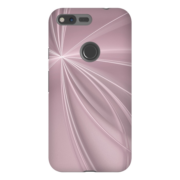 Pixel XL StrongFit Fractal Light Rays Soft Pink by Andrea Haase