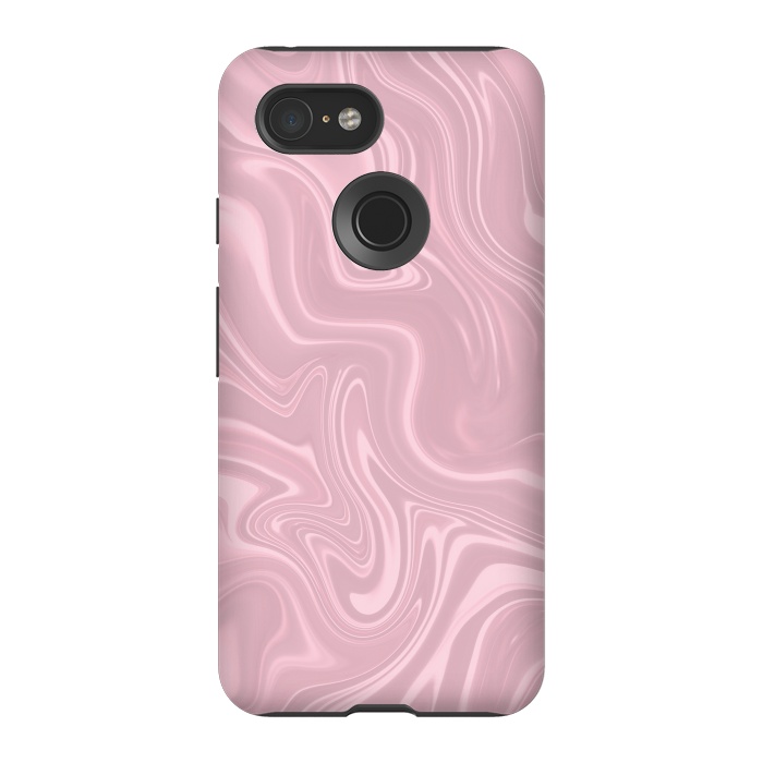Pixel 3 StrongFit Marbled Pink Paint 2 by Andrea Haase