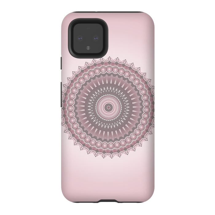 Pixel 4 StrongFit Soft Pink Mandala Design by Andrea Haase