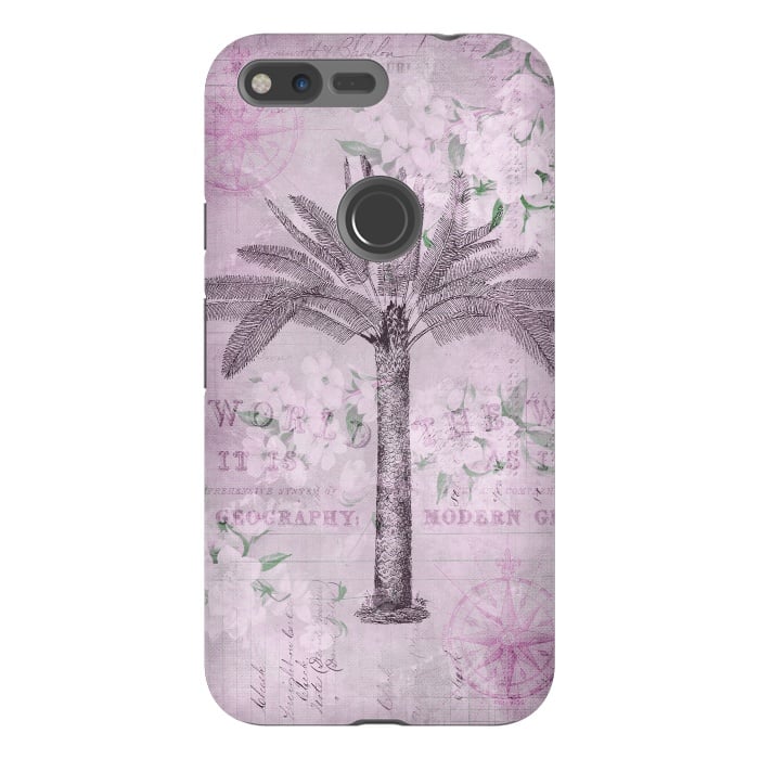 Pixel XL StrongFit Vintage Palm Tree Art by Andrea Haase