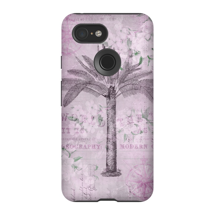 Pixel 3 StrongFit Vintage Palm Tree Art by Andrea Haase