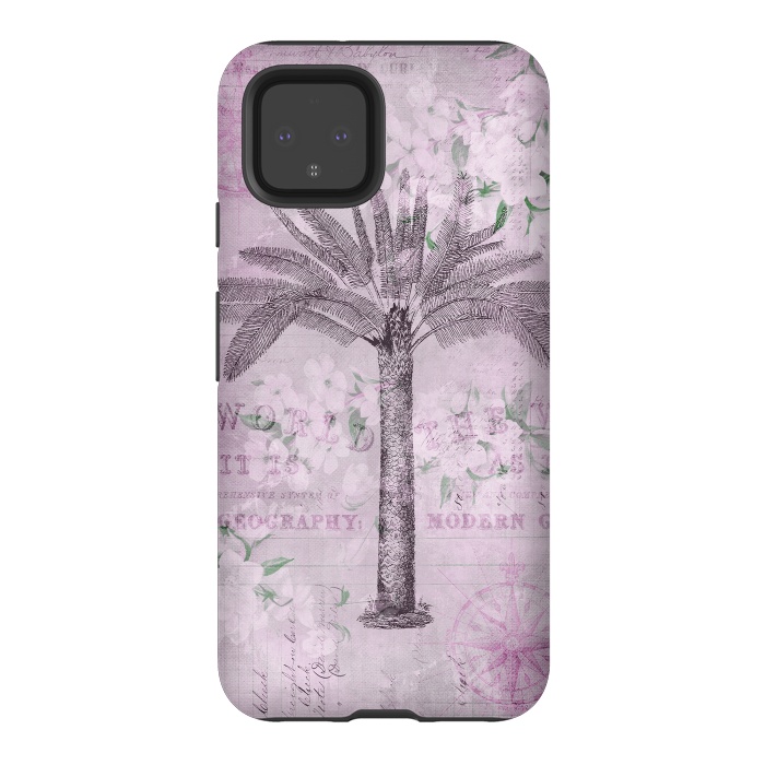 Pixel 4 StrongFit Vintage Palm Tree Art by Andrea Haase