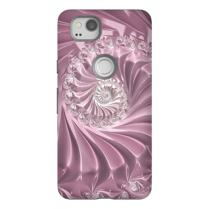 Pixel 2 StrongFit Soft Pink Glamorous Fractal by Andrea Haase