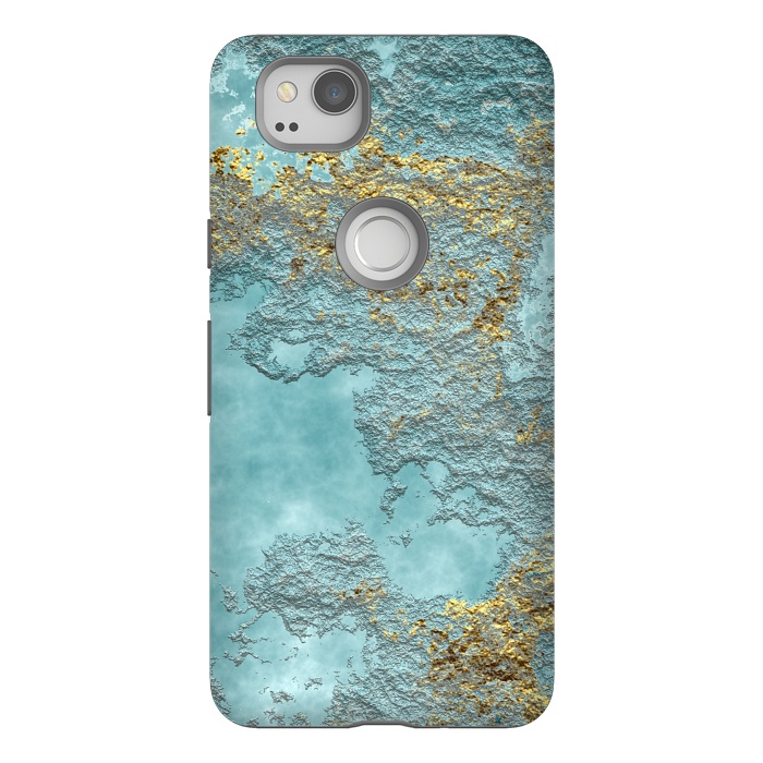 Pixel 2 StrongFit Gold Teal Minearal by Andrea Haase