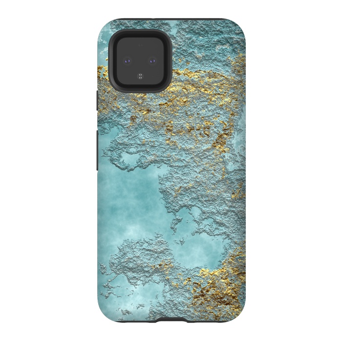 Pixel 4 StrongFit Gold Teal Minearal by Andrea Haase