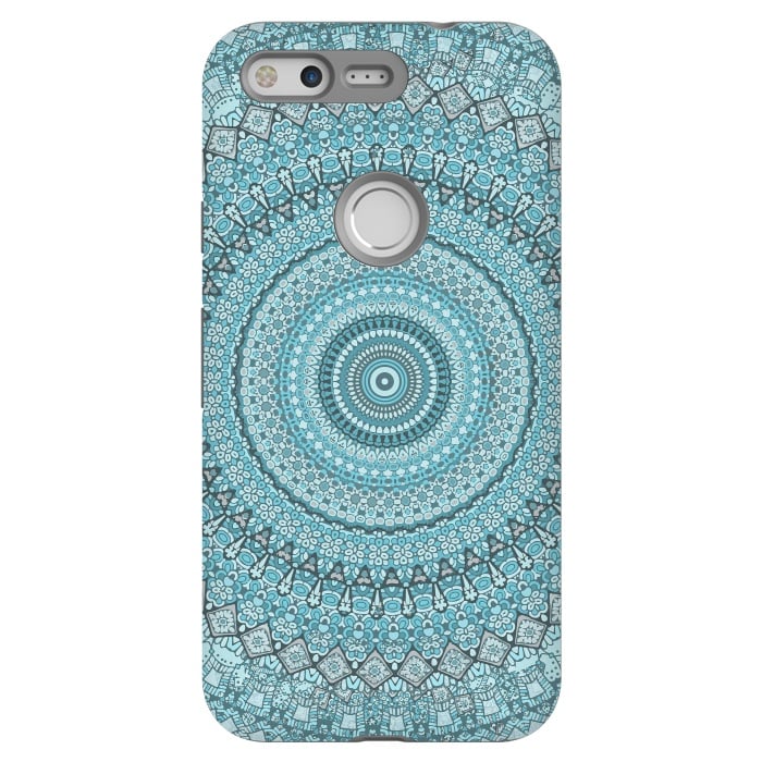 Pixel StrongFit Teal Turquoise Mandala by Andrea Haase