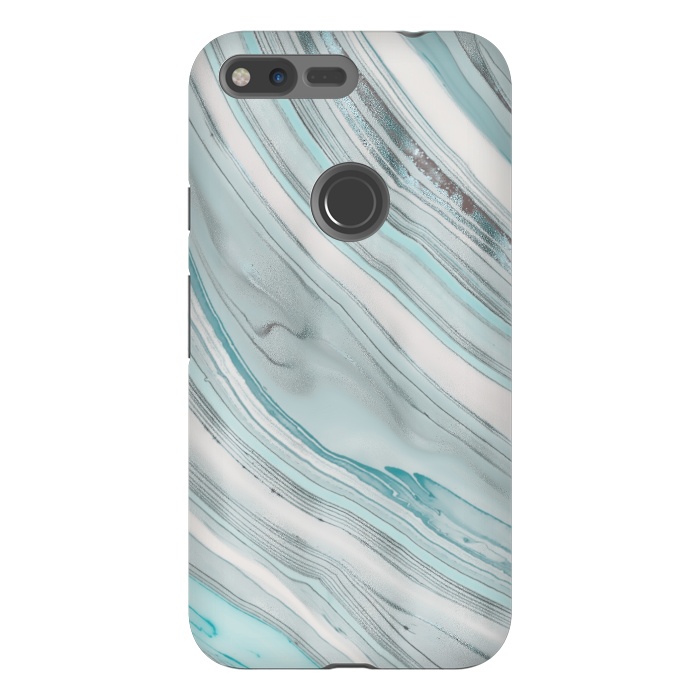 Pixel XL StrongFit Teal Marble Elegance 2 by Andrea Haase