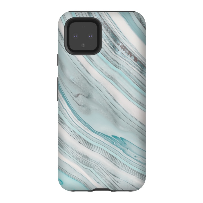 Pixel 4 StrongFit Teal Marble Elegance 2 by Andrea Haase