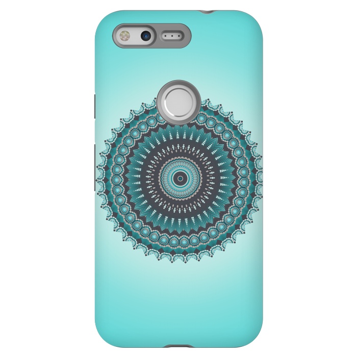 Pixel StrongFit Mandala Turquoise 2 by Andrea Haase