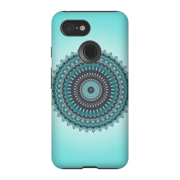 Pixel 3 StrongFit Mandala Turquoise 2 by Andrea Haase