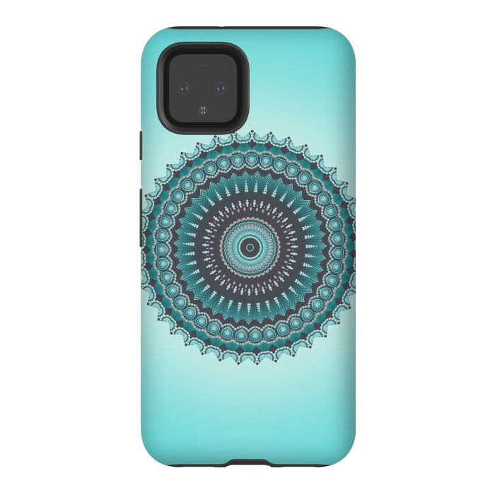 Pixel 4 StrongFit Mandala Turquoise 2 by Andrea Haase