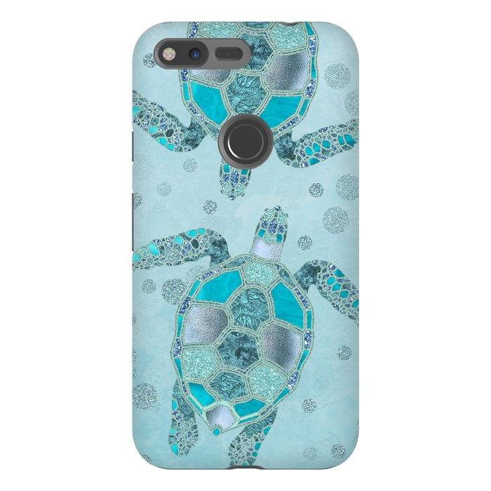 Pixel XL StrongFit Turquoise Glamour Turtle 2 by Andrea Haase