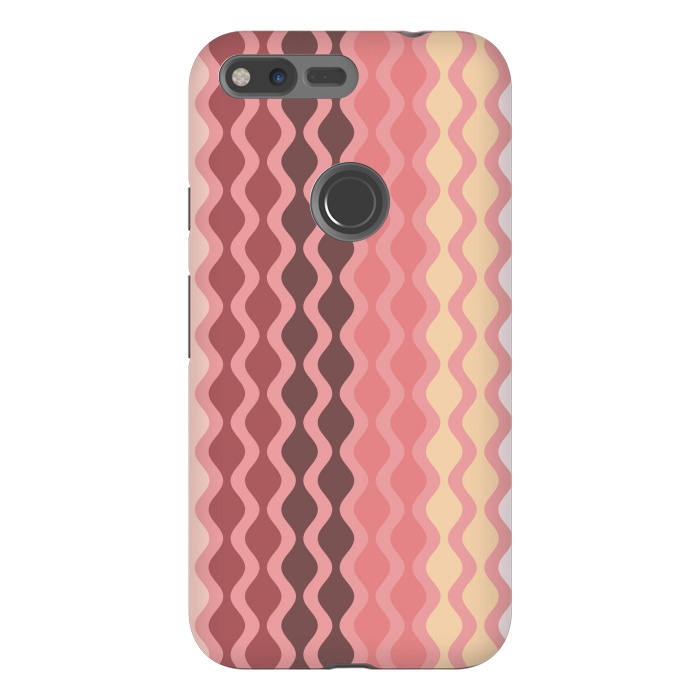 Pixel XL StrongFit Falling Waves in Pink and Brown by Paula Ohreen