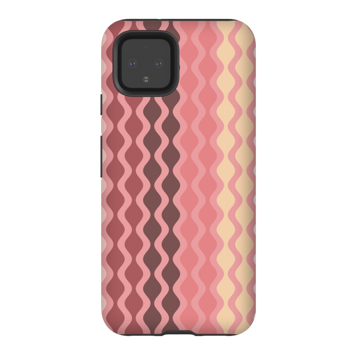 Pixel 4 StrongFit Falling Waves in Pink and Brown by Paula Ohreen
