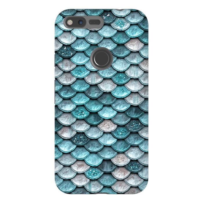 Pixel XL StrongFit Silver and Blue Metal Glitter Mermaid Scales by  Utart