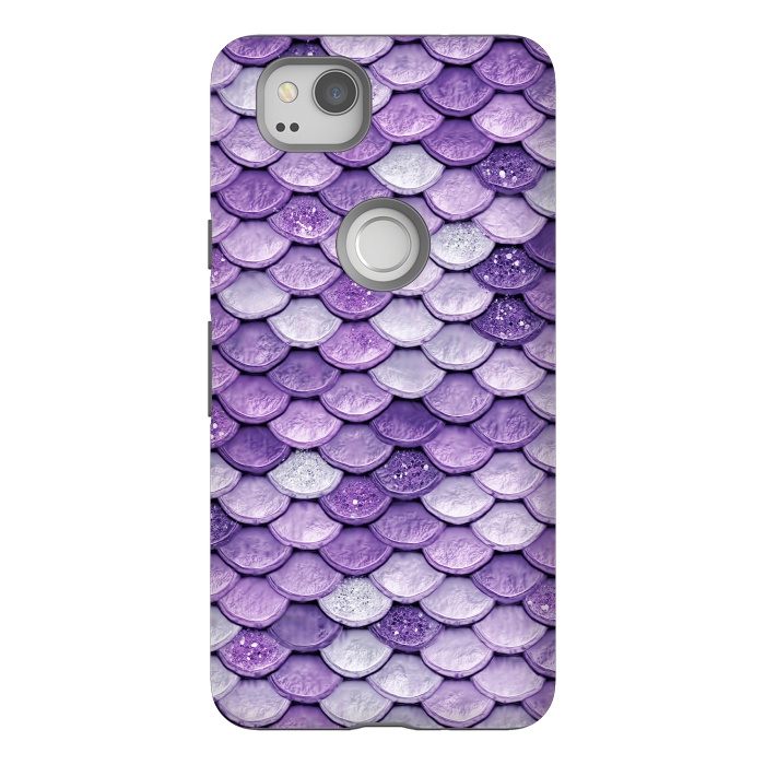 Pixel 2 StrongFit Purple Metal Glitter Mermaid Scales by  Utart