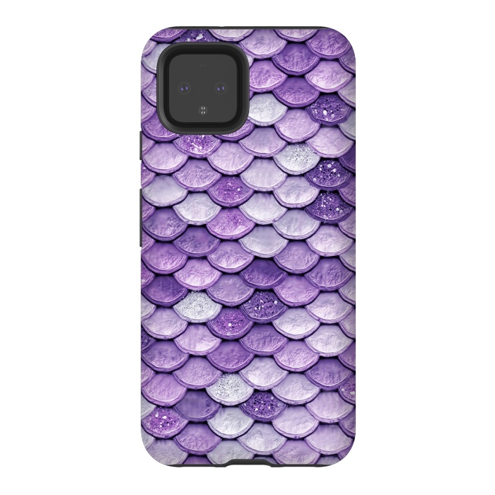 Pixel 4 StrongFit Purple Metal Glitter Mermaid Scales by  Utart