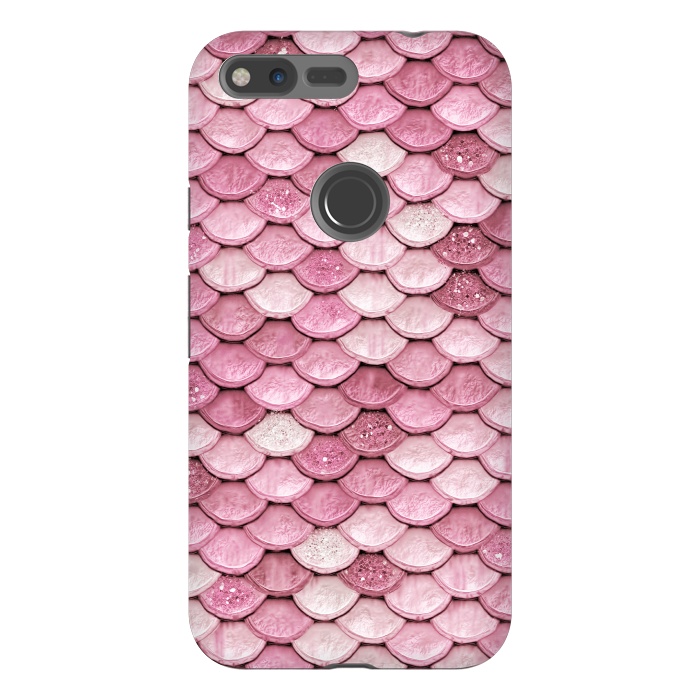 Pixel XL StrongFit Pink Glitter Mermaid Scales by  Utart