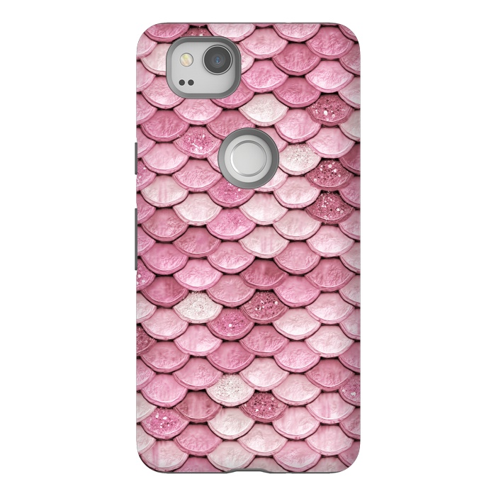 Pixel 2 StrongFit Pink Glitter Mermaid Scales by  Utart