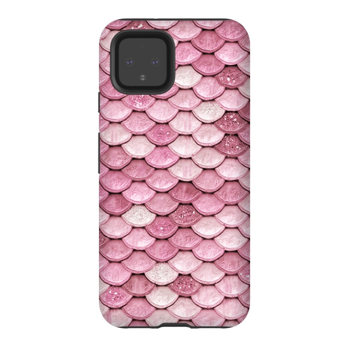 Pixel 4 StrongFit Pink Glitter Mermaid Scales by  Utart