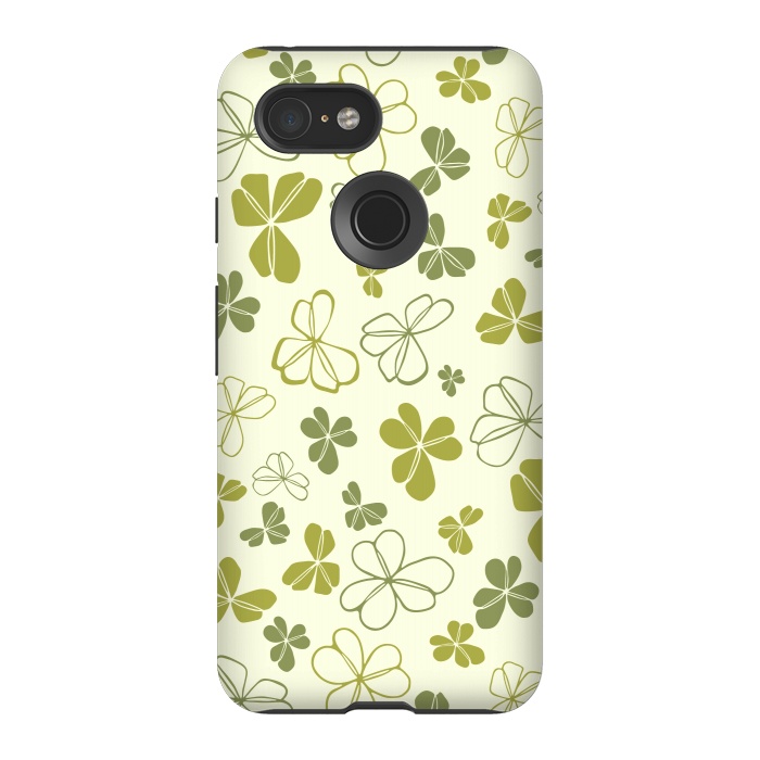 Pixel 3 StrongFit Lucky Clover in Cream and Green by Paula Ohreen