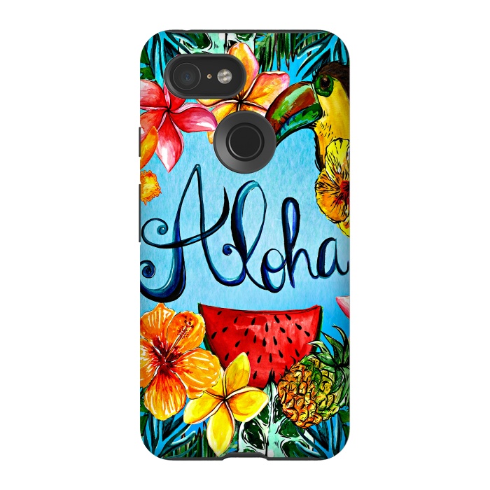 Pixel 3 StrongFit Aloha Tropical Fruits by  Utart