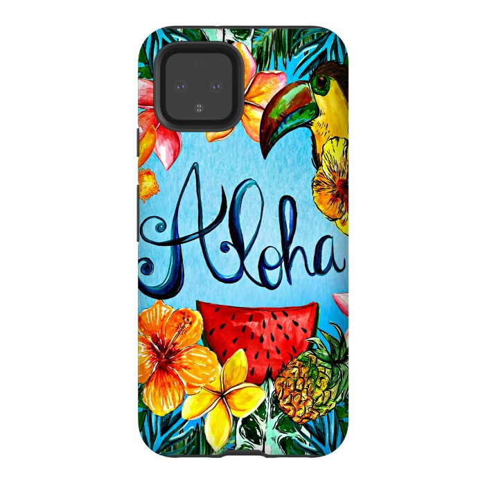 Pixel 4 StrongFit Aloha Tropical Fruits by  Utart