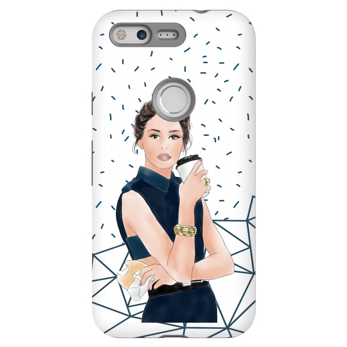Pixel StrongFit Fashion Girl with Coffee by DaDo ART