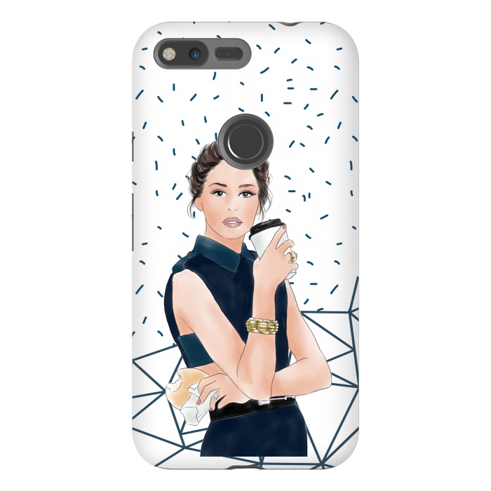 Pixel XL StrongFit Fashion Girl with Coffee by DaDo ART