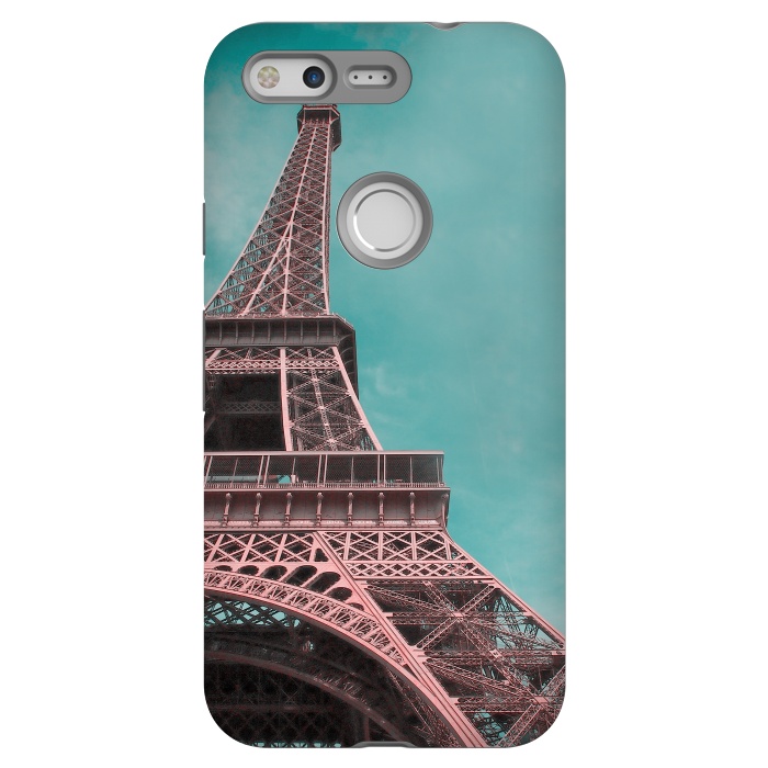 Pixel StrongFit Pink Paris Eiffeltower by Andrea Haase