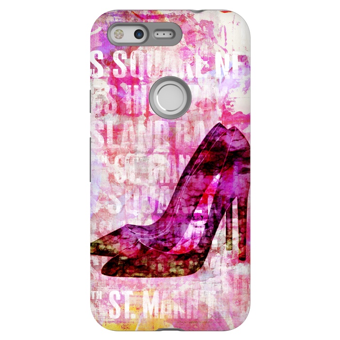 Pixel StrongFit High Heels Pink Mixed Media Art by Andrea Haase