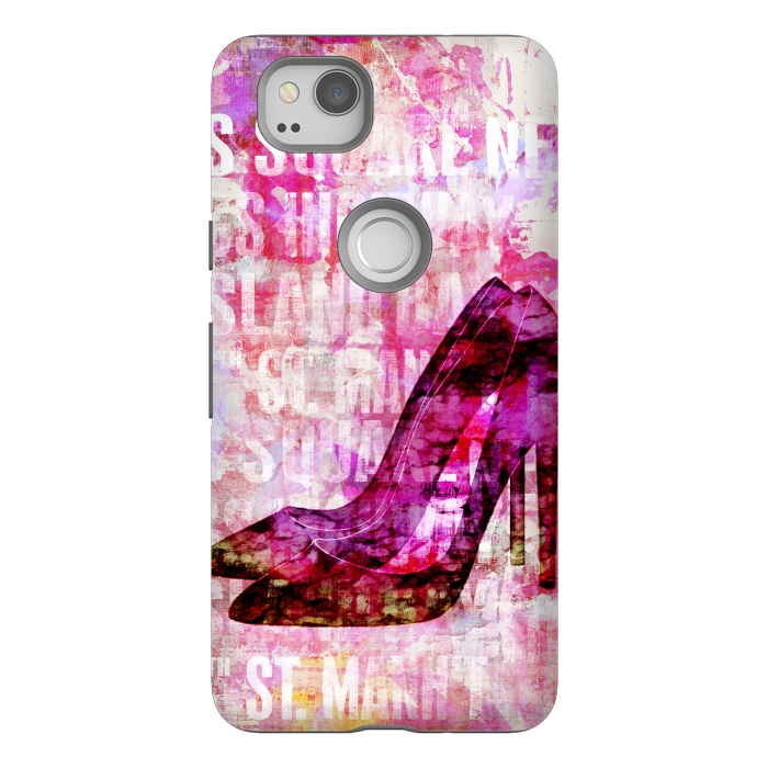 Pixel 2 StrongFit High Heels Pink Mixed Media Art by Andrea Haase