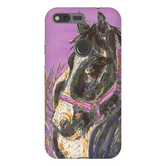 Pixel XL StrongFit Black and White Horse by Lotti Brown