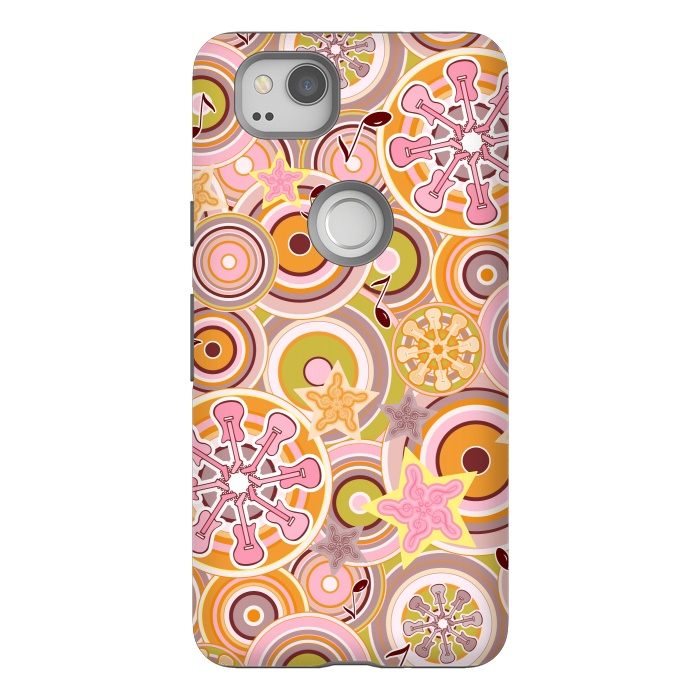 Pixel 2 StrongFit Glam Boho Rock in Pink and Orange by Paula Ohreen