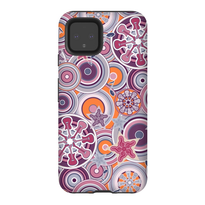 Pixel 4 StrongFit Glam Boho Rock in Purple and Orange by Paula Ohreen