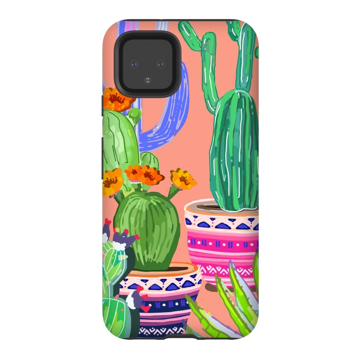 Pixel 4 StrongFit Cactus wonderland by MUKTA LATA BARUA