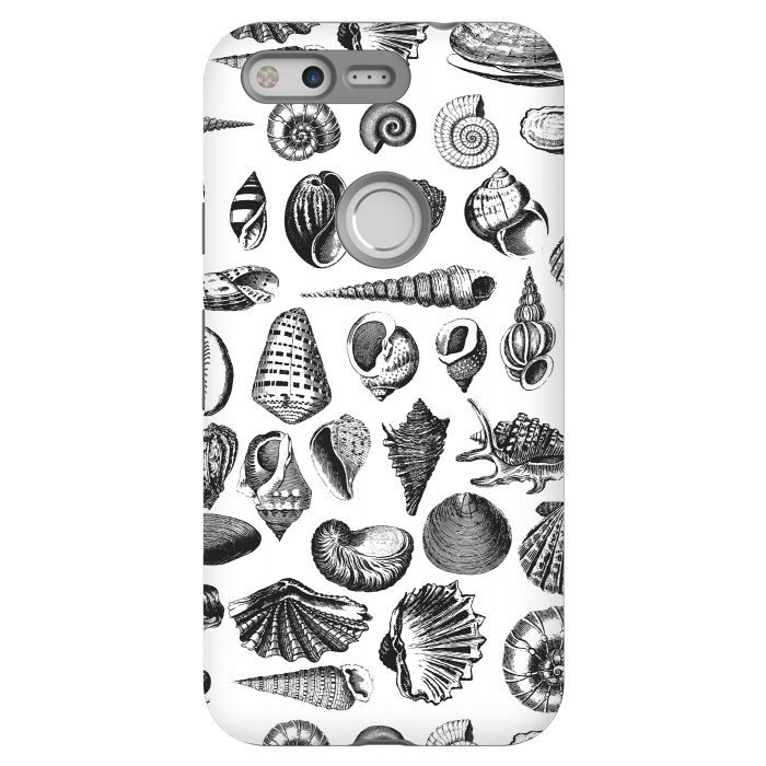 Pixel StrongFit Vintage Seashell Collection Black And White by Andrea Haase