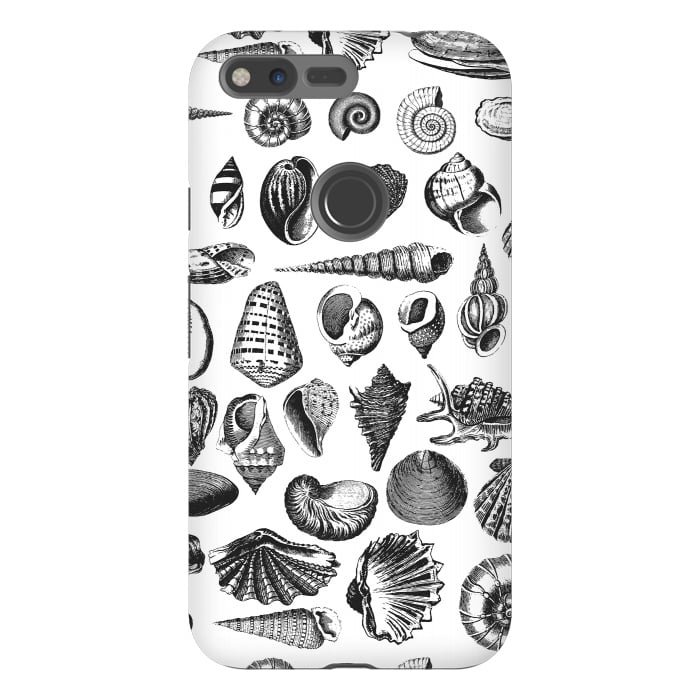 Pixel XL StrongFit Vintage Seashell Collection Black And White by Andrea Haase