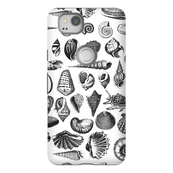 Pixel 2 StrongFit Vintage Seashell Collection Black And White by Andrea Haase