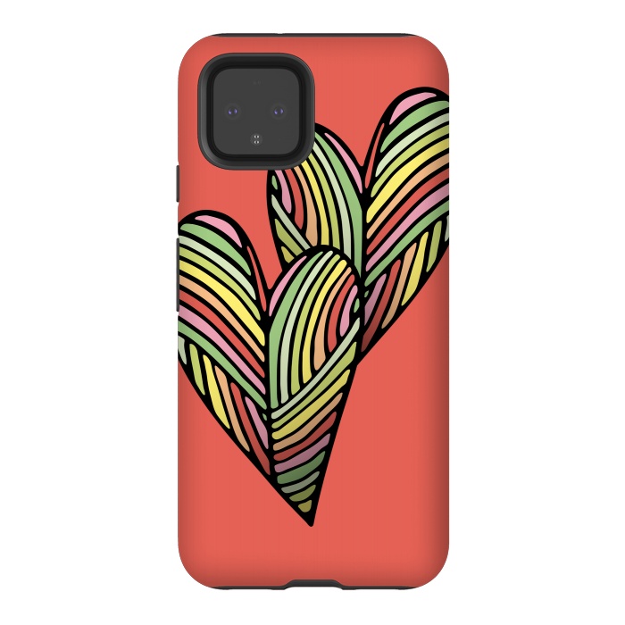 Pixel 4 StrongFit Two Hearts by Majoih