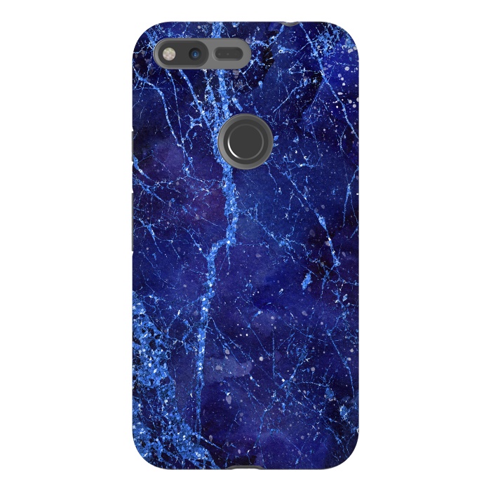 Pixel XL StrongFit Blue Marbled Glitter 2 by Andrea Haase